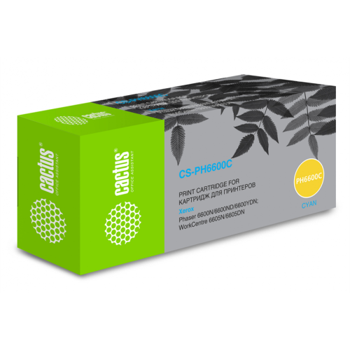 Cactus CS-PH6600C 106R02233 голубой бар.в компл. (6000стр.) для Xerox Ph 6600/WC 6605