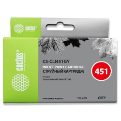 Cactus CS-CLI451GY серый (10.2мл) для Canon MG6340/5440/IP7240