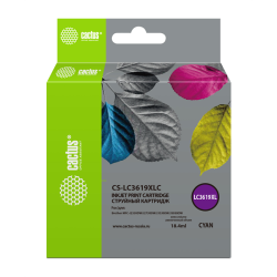 Cactus CS-LC3619XLC голубой (19.4мл) для Brother MFC-J2330DW/J2730DW/J3530DW/J3930DW