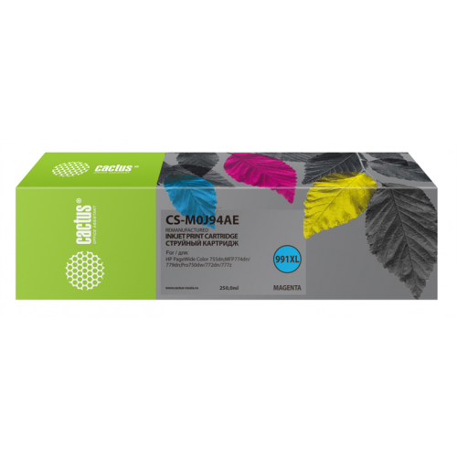 Cactus CS-M0J94AE 991XL пурпурный (250мл) для HP PW 755dn/MFP774dn/779dn/Pro750dw/772dn