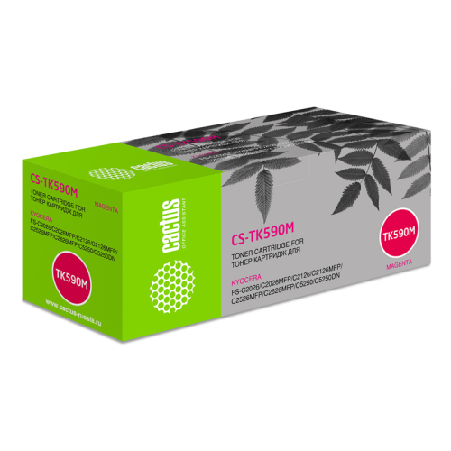 Cactus CS-TK590M TK-590M пурпурный (5000стр.) для Kyocera FS-C2026MFP/C2126MFP/C2526MFP/C2626MFP/C5250DN