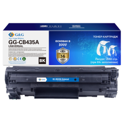 Cartridge G&G Universal для HP LJ P1005/P1006; Canon LBP-3010/3100, с чипом (1 500стр.) (аналог CB435A)