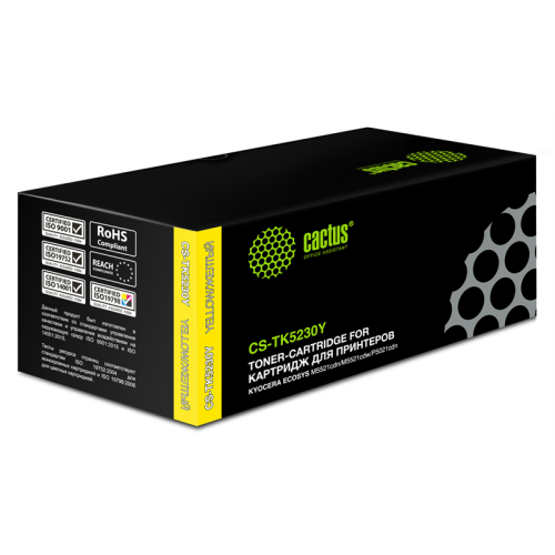 Cactus CS-TK5230Y TK-5230Y желтый (2200стр.) для Kyocera Ecosys M5521cdn/M5521cdw/P5021cdn/P5021cdw