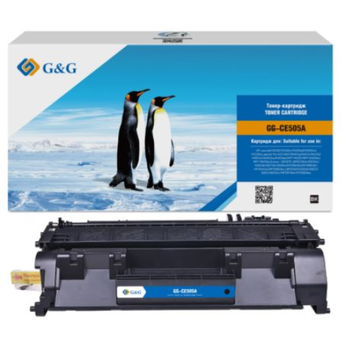 Cartridge G&G 05A для HP LJ P2035/P2055/M401/M425; Canon LBP6300/6310/6650/6670 (2300стр.) (аналог CE505A)