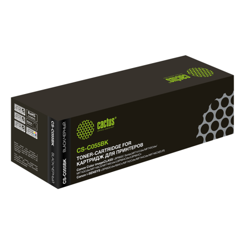 Cactus CS-C055BK 055 BK черный (2300стр.) для Canon LBP663Cdw, LBP664Cx, MF746Cx, MF742Cdw, MF744Cdw