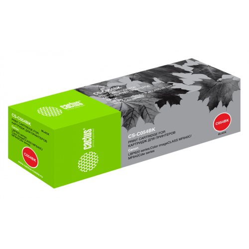 Cactus CS-C054BK 054 BK черный (1500стр.) для Canon LBP 621Cw/ 623Cdw/641Cw/643Cdw