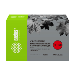 Cactus CS-PFI120MBK PFI-120MBK черный матовый (130мл) для Canon imagePROGRAF TM-200/TM-205/TM-300/TM-305
