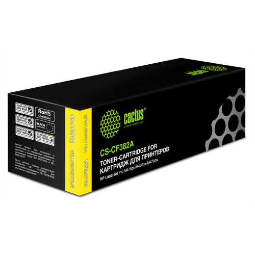 Cactus CS-CF382A CF382A желтый (2700стр.) для HP LJ Pro M476dn/M476nw/M476dw