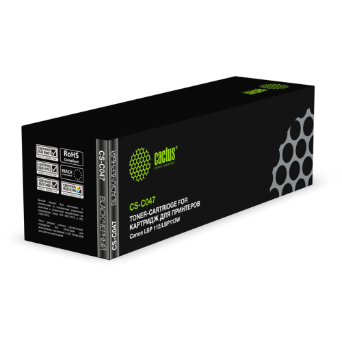 Cactus CS-C047 Cartridge 047 черный (1600стр.) для Canon LBP112/LBP113W