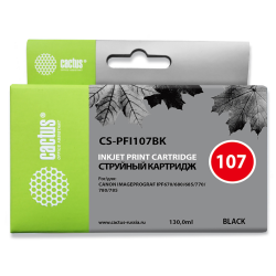 Cactus CS-PFI107BK PFI-107BK черный (130мл) для Canon IP iPF670/iPF680/iPF685/iPF770/iPF780/iPF785/