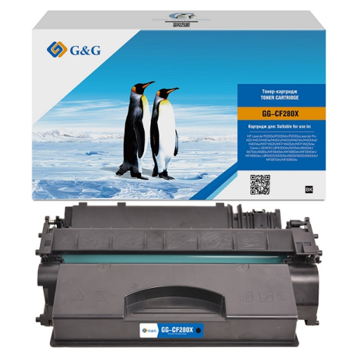 Cartridge G&G 80X для HP LJ P2035/P2055/M401/M425; Canon LBP6300dn/6310dn/6650dn/6670 (6 900стр.) (аналог CF280X)