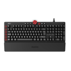 AOC Gaming AGK700DR2R клавиатура игровая механическая 109 клав,русская заводская раскладка,USB2.0/1000Гц, PVC кабель, 1,8м,12 уникальных эффектов,16.8 млн.цвет,Cherry MX Red переключатели,чёрный