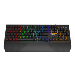 AOC Gaming GK200D32R клавиатура игровая проводная 105 клав  русская заводская раскладка, USB 2.0, PVC кабель, 1,8м, Радужный светодиодный RGB (4 зоны светодиодной подсветки),чёрный
