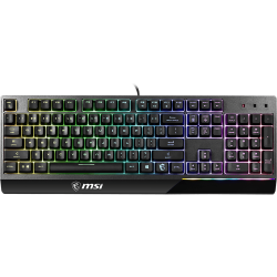 Gaming Keyboard MSI VIGOR GK30, Wired, Mechanical-like plunger switches. 6 zones RGB lighting with several lighting effects.  Anti-ghosting Capability. Water Resistant (spill-proof), Black