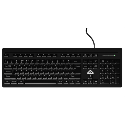 БЕШТАУ Клавиатура проводная  КЛ104РУ 104 клавиши, USB, 1,8м,  Цвет русской/латинской раскладки (Белый/Белый) лазерная гравировка, черный МИНПРОМТОРГ (МПТ)