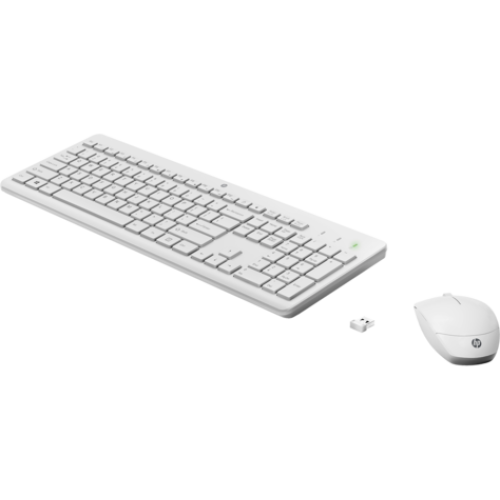 Keyboard and Mouse HP 230 Wireless Combo RUSS (White) cons