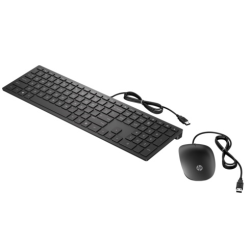Keyboard and Mouse HP Pavilion Wired 400 (Black) cons
