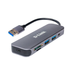 D-Link USB 3.0 Hub, 2xUSB 3.0 + USB-C, SD/microSD Card Reader
