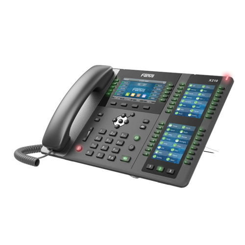 Fanvil X210 2xEthernet 10/100/1000, HD Voice, 20 SIP Lines, 10 Line Key, 116 DSS Keys, IPV6/OPUS, 4.3+2*2.4 Multi Color Screen, WIFI & Built-in Bluetooth, POE + Gigabit, PSU