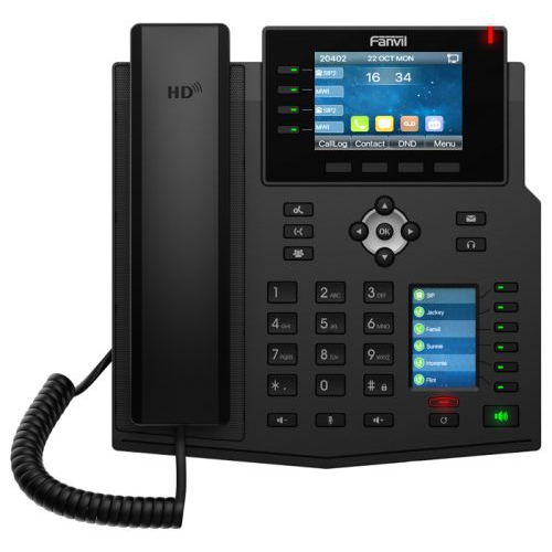 Fanvil X5U  2xEthernet 10/100/1000, HD Voice, 16 SIP Lines, 4 Line Key,30 DSS Keys, IPV6/OPUS, 3.5