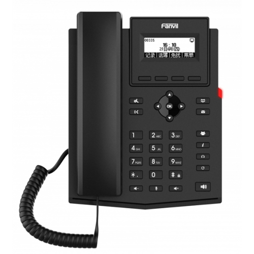Fanvil X301P 2xEthernet 10/100, LCD 128x48, дисплей 2,3, 6 Parties conference, HD voice,2 SIP Line, Opus+IPV6, PSU, POE