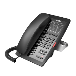 Fanvil H3 Black Hotel phone, 1 USB Port for phone charging, 6 Soft keys programmable service hotline, PoE, HD Voice, PSU