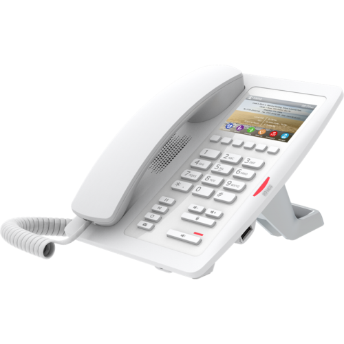 Fanvil H5 white Hotel phone, HD voice, 1 SIP Lines, 6 Programmable Keys, 1 USB port for charging, 3.5