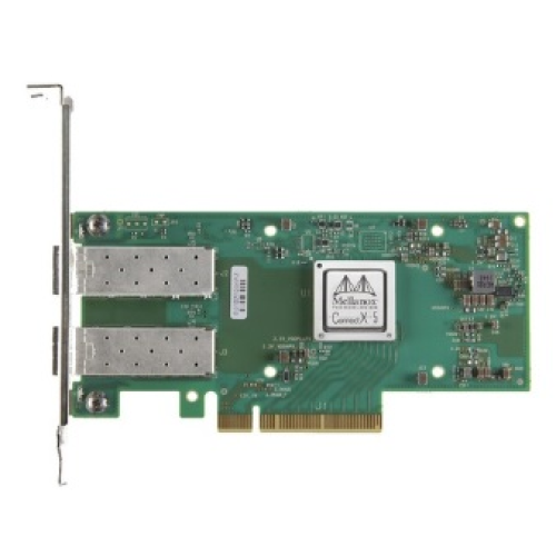 Mellanox ConnectX-5 EN network interface card, 25GbE dual-port SFP28, PCIe Gen 3.0 x8, tall bracket, 1 year