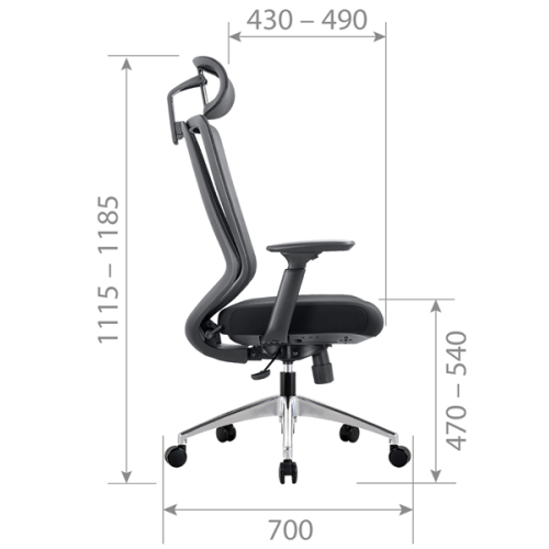 Chairman CH580 серый пластик, серый/голубой