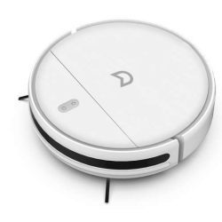 Robot vacuum IRBIS Bean 0321, 2600 mAh, 28W, white. Incl.: charging stat, power adapter, remote, AAA batt.2, nozzle cloth for wet, water tank, dust collector, brushes 2, fitler 4, cleaning brush