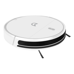 Robot vacuum IRBIS Bean 0121, 2600 mAh, 28W, white. Incl.: charging stat, power adapter, remote, AAA batt. 2, nozzle & cloth for wet, water tank, dust collector, brushes 2, fitler 4, cleaning brush