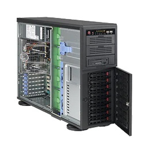 Supermicro SuperChassis 4U 743TQ-903B-SQ/ no HDD(8)LFF/ 3x 5.25/ 7xFH/ 1x900W 80+(12