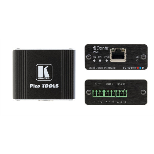 Kramer FC-101NET Двухканальный декодер аудиосигнала из интерфейса Dante™; поддержка PoE
