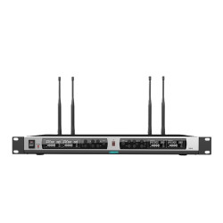 DSPPA Беспроводной приемник   Четырехканальный дизайн PLL. Функция автоматической связи с цифровой блокировкой PLL канала UHF200. С экраном дисплея (для отображения частоты, канала, шумоподавления,