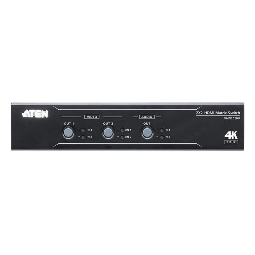 ATEN 2 x 2 True 4K HDMI Matrix Switch with Audio De-Embedder