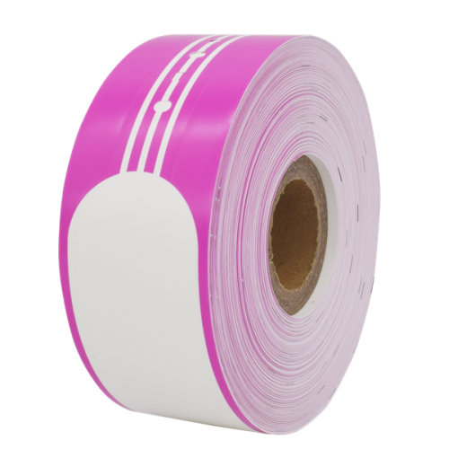 Ninestar (G&G) браслеты для термопринтеров, 35 mm/260 mm, втулка 24 мм, цвет розовый, 100 шт в рулоне, клипсы в комплекте