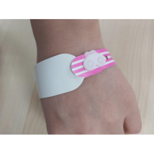 Ninestar (G&G) браслеты для термопринтеров, 35 mm/260 mm, втулка 24 мм, цвет голубой, 100 шт в рулоне, клипсы в комплекте