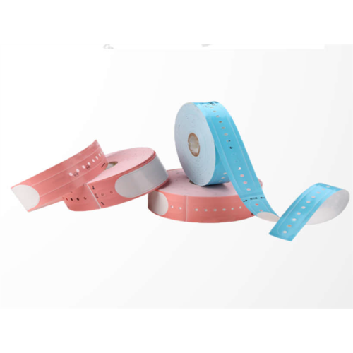 Ninestar (G&G) браслеты для термопринтеров, 35 mm/260 mm, втулка 24 мм, цвет голубой, 100 шт в рулоне, клипсы в комплекте