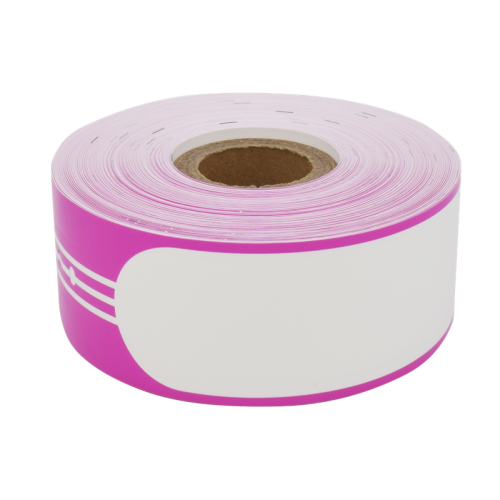 Ninestar (G&G) браслеты для термопринтеров, 35 mm/260 mm, втулка 24 мм, цвет розовый, 100 шт в рулоне, клипсы в комплекте