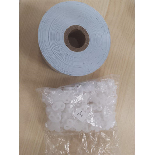 Ninestar (G&G) браслеты для термопринтеров, 35 mm/260 mm, втулка 24 мм, цвет голубой, 100 шт в рулоне, клипсы в комплекте