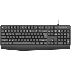 Philips Проводная Клавиатура SPK6237, USB 2.0 104 клав,  высокие кн., русская заводская раскладка, чёрный