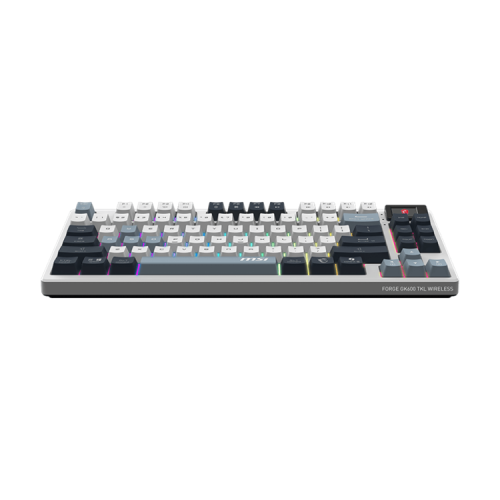 Keyboard MSI FORGE GK600 TKL, Wireless, Mechanical Linear Switches, RGB LED, 4000mA/h, Sky