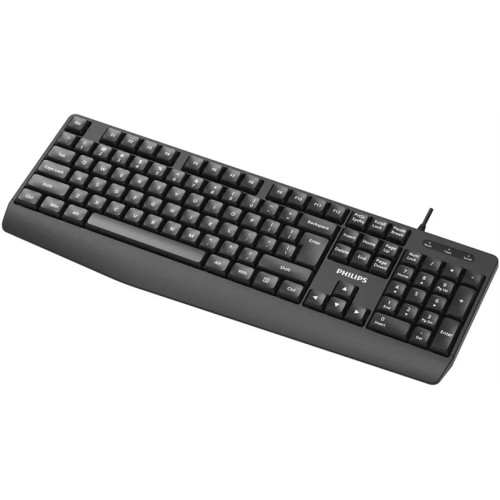 Philips Проводная Клавиатура SPK6237, USB 2.0 104 клав,  высокие кн., русская заводская раскладка, чёрный