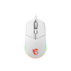 Gaming Mouse MSI Clutch GM11, Wired, DPI 5000, symmetrical design, RGB lighting, White