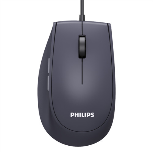 Philips  Проводная Мышь SPK7327, 5 кноп., USB 2.0, 1600dpi, бесшумная, Чёрный