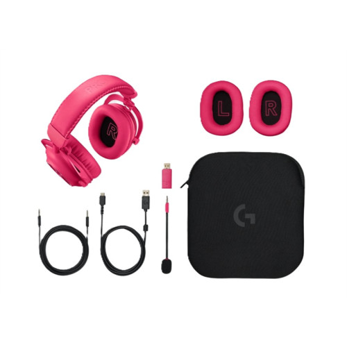 Logitech Wireless Gaming Headset G Pro X 2, 2.4GHz (USB), BLUETOOTH, Pink, [981-001275]