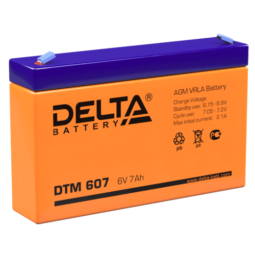 Delta Аккумуляторная батарея для ИБП DTM 607 (6V/7Ah)