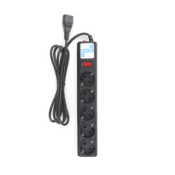 Power Cube фильтр для ИБП, вход - розетка С14,  1,9 метра, 5 розеток с заземлением, 10А/2,2кВт, Сечение провода: 3*1 мм, цвет черный, 4 года гарантии, Россия, МПТ