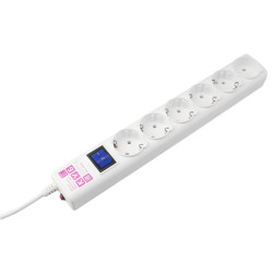 Power Cube сетевой фильтр, 0.5 метра, 6 розеток (5 с заземлением + 1 без заземления), 16А/3,5кВт, cечение провода: 3х1мм2, цвет белый, гарантия 4 года, производство РФ, МПТ