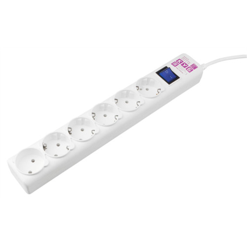 Power Cube сетевой фильтр, 5 метров, 6 розеток (5 с заземлением + 1 без заземления), 16А/3,5кВт, cечение провода: 3х1мм2, цвет белый, гарантия 4 года, производство РФ, МПТ